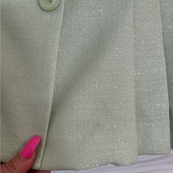 DANILLO Skirt and Jacket Suit Set - Light Metallic Pastel Green - Size 8 - Picture 6 of 15